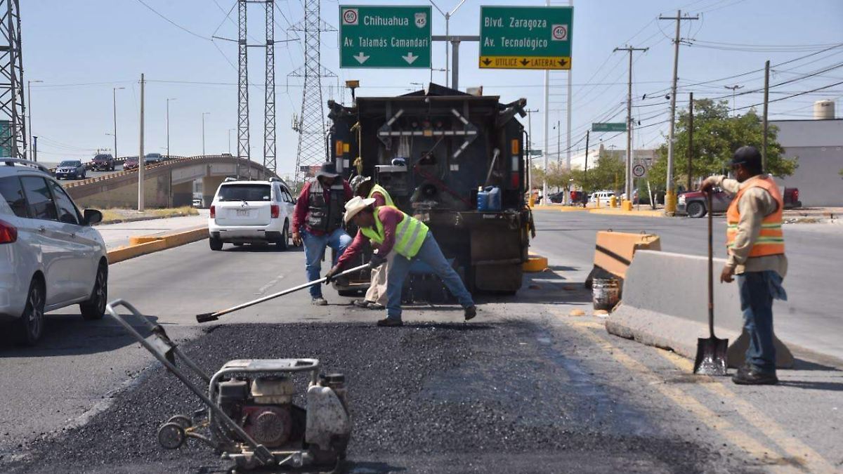 Intensifican labores de bacheo en Ciudad Juárez: más de 2 mil reparaciones en agosto
