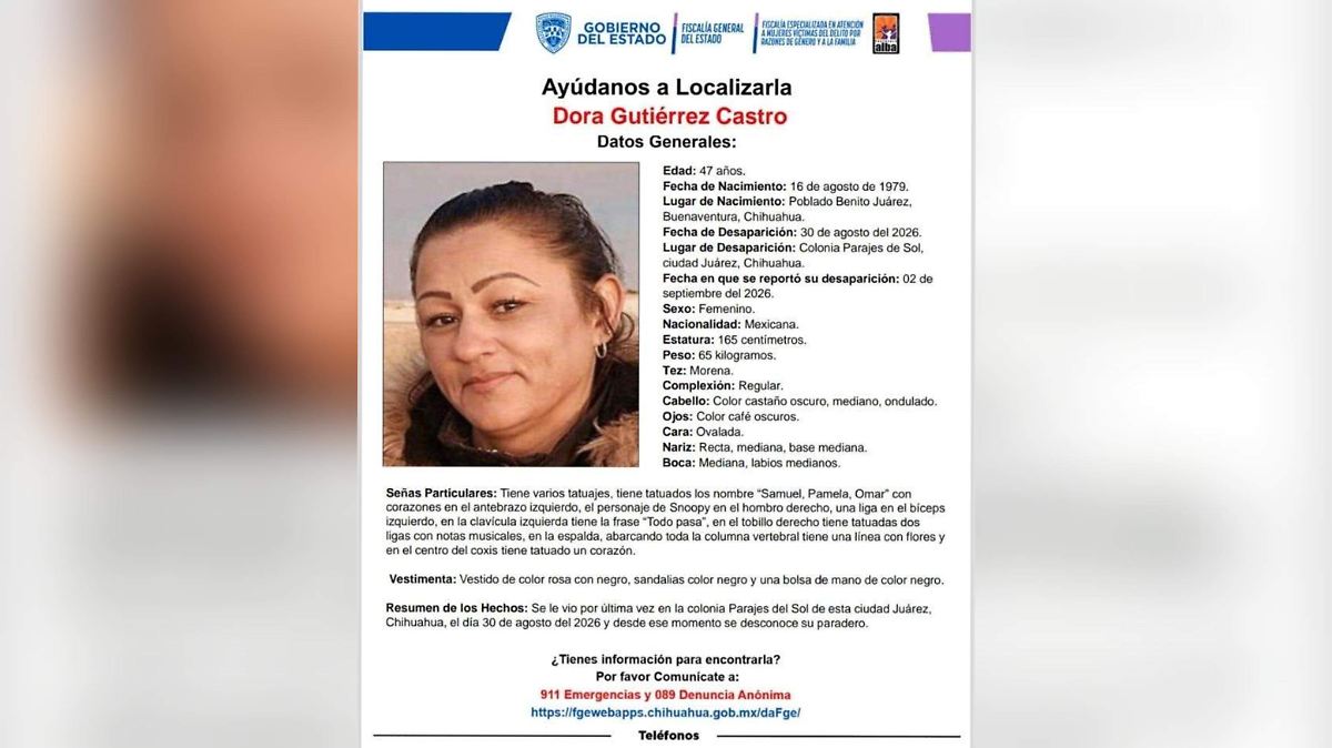 Identifican a mujer hallada sin vida en Samalayuca; contaba con reporte de desaparición