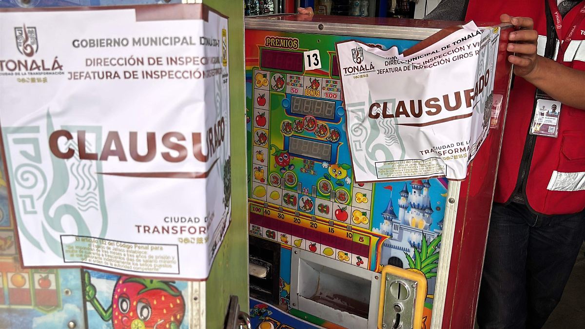 Operativo en Tonalá resulta en el decomiso de 52 máquinas tragamonedas
