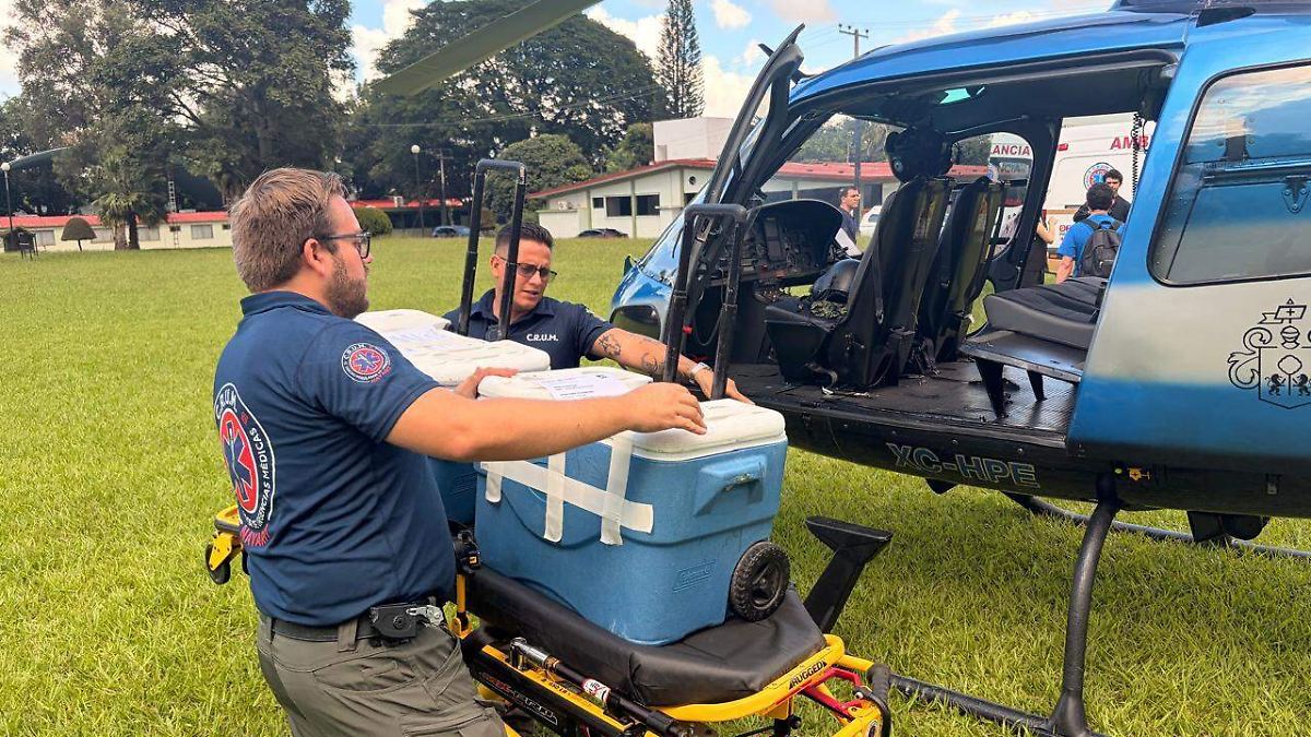 El helicóptero Zeus realiza traslado aéreo de órganos desde Tepic hacia Guadalajara