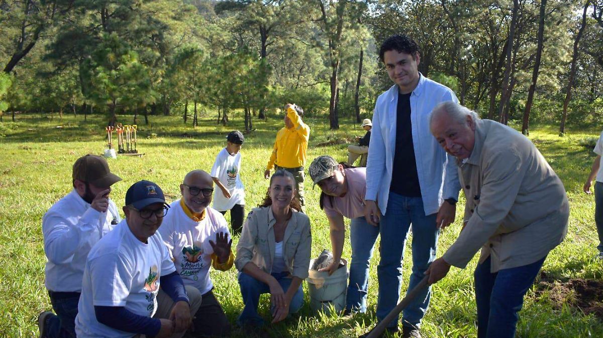 Impulsan reforestación en el Bosque de la Primavera con la plantación de 400 pinos