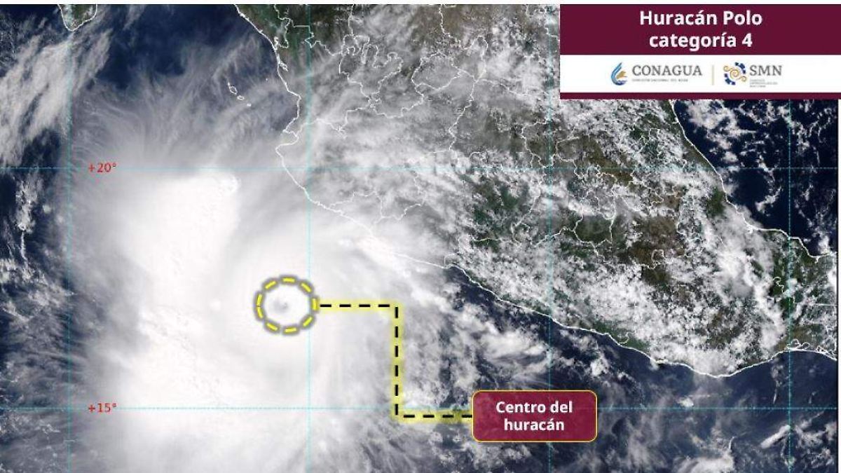 Emiten alerta amarilla en Jalisco ante la aproximación del huracán Polo