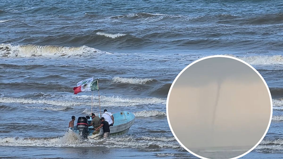 Captan impresionante tromba marina frente a las costas de Tamaulipas