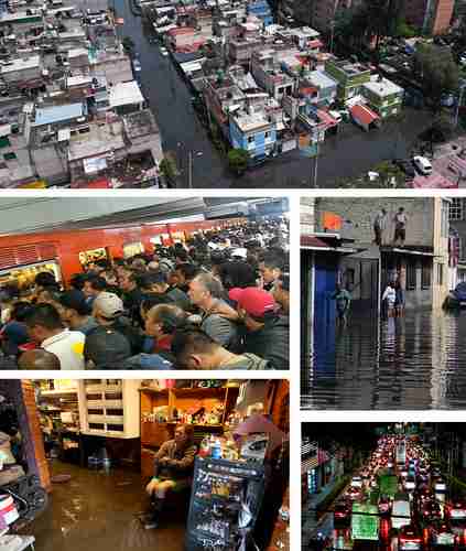 Tromba y caos paralizan la Ciudad de México tras una jornada de bloqueos